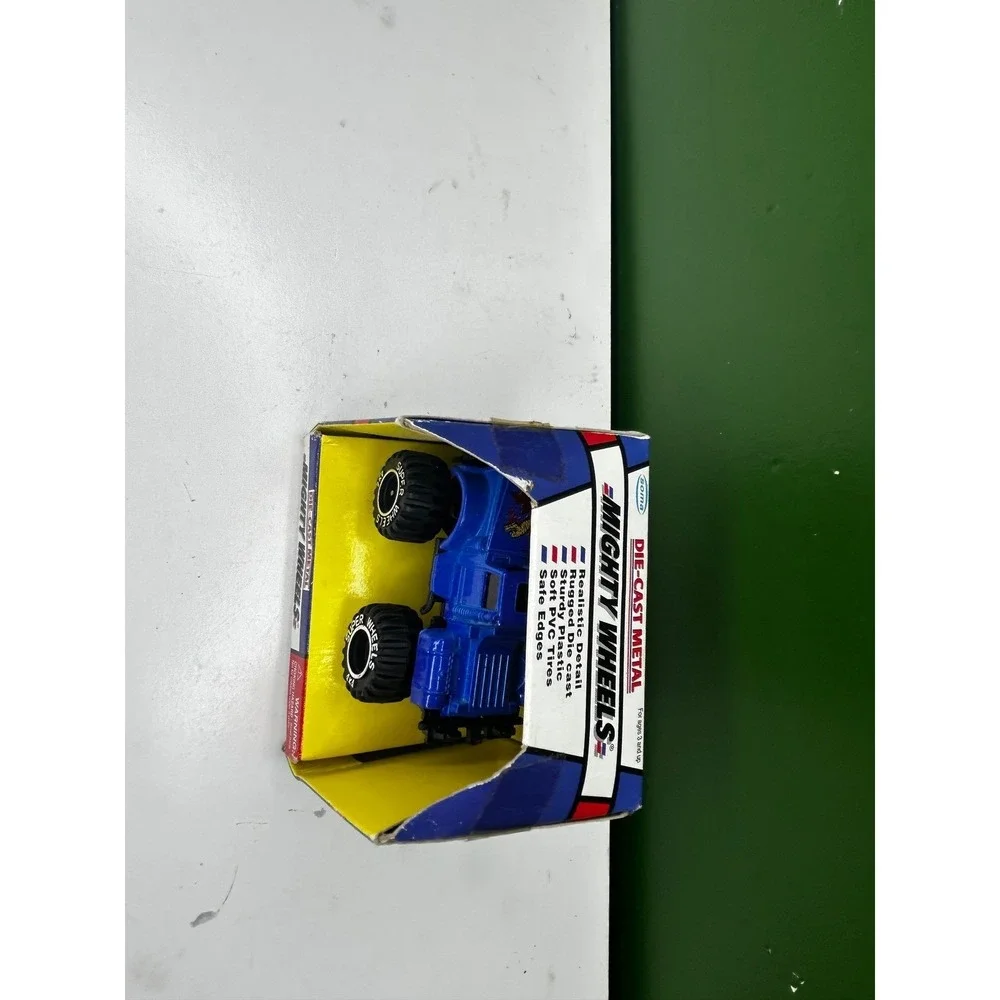Vintage Soma Mighty Wheels Blue Die Cast Metal Monster Truck 4x4 Toy New in Box